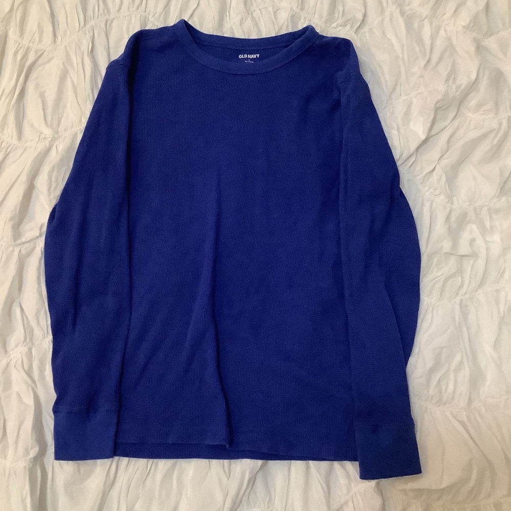 Royal Blue Waffle Long Sleeve Tee